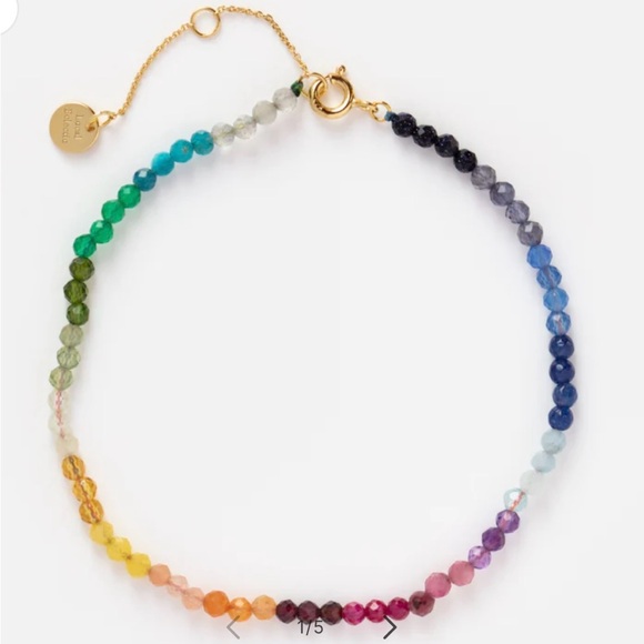 Live by the Sun Rainbow Crystal Beaded Anklet - Picture 1 of 10